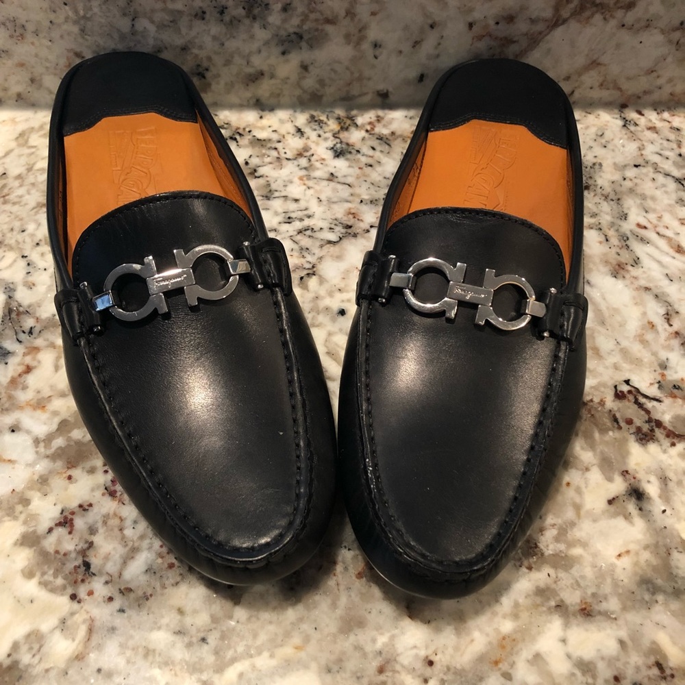 Salvatore Ferragamo Black Franny Mules/Slides